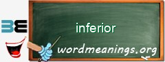 WordMeaning blackboard for inferior